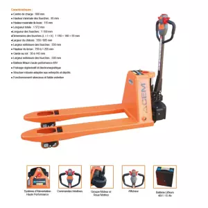 RANSPALETTE MANUELLE 2 TONNES ACEM